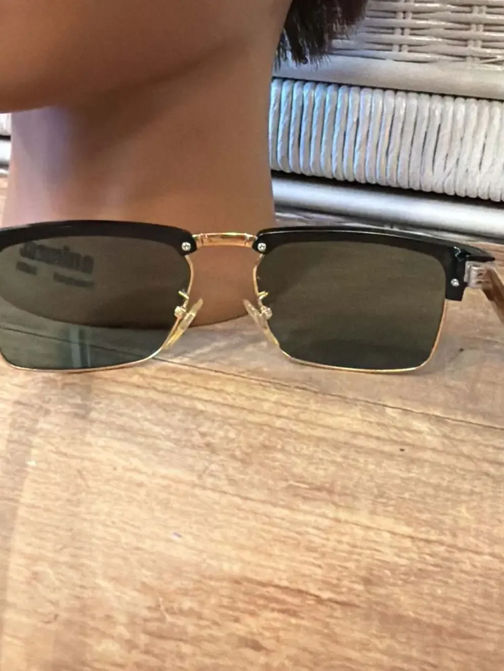 Persol Handmade in Italy Tortoise and Black Browline Sunglasses